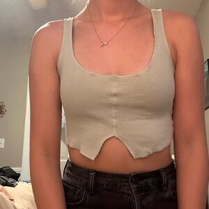 Mint Green Crop Top w Slit